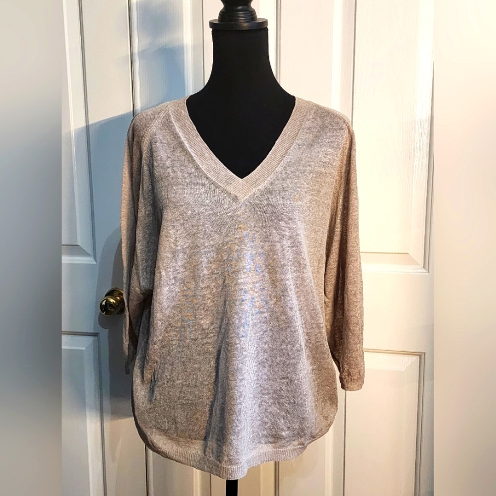 Stefanel v-neck Top  - tan